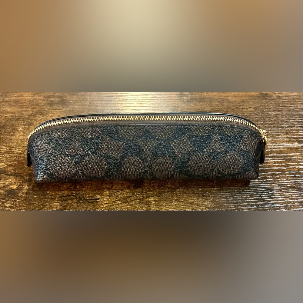 Coach Black and Brown Pencil Case